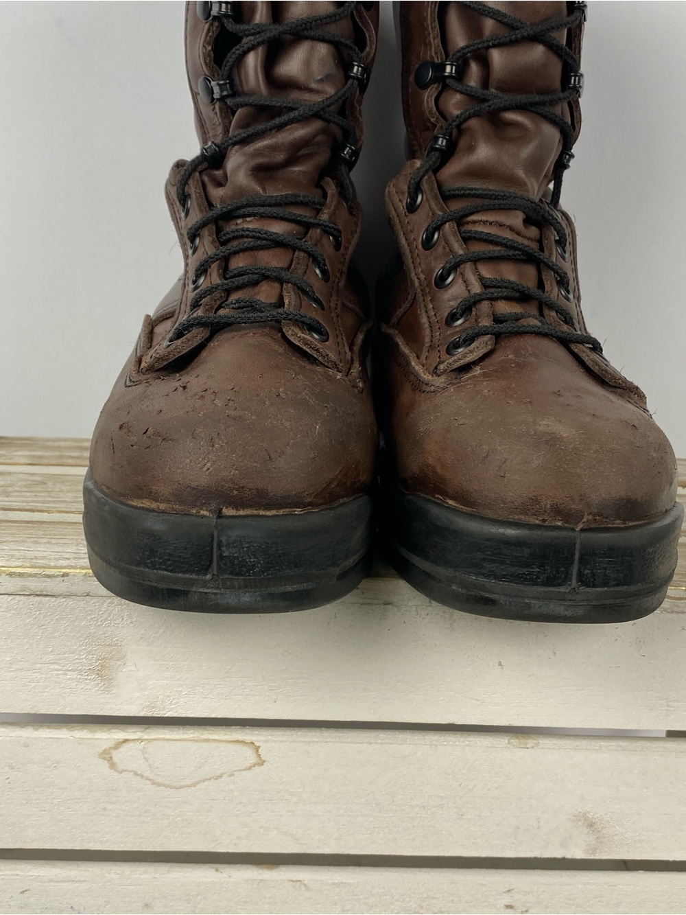 Belleville brown leather steel toe flight combat boots unisex Men 5.5W Women7.5W - Picture 7 of 16